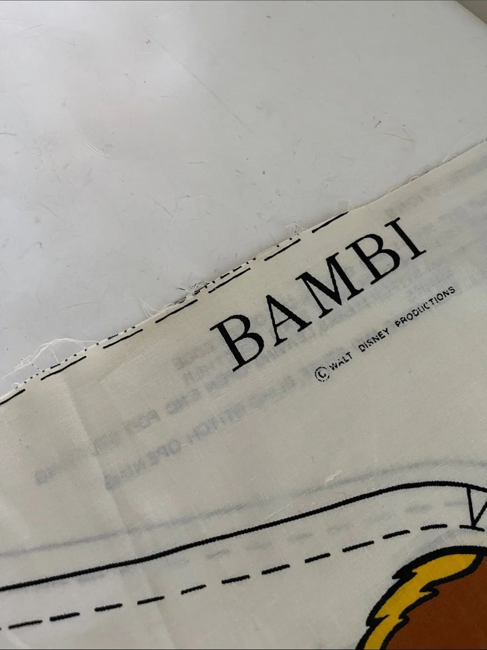 Vintage Disney Bambi Deer Pillow Panel - Brown & Yellow Fawn Print